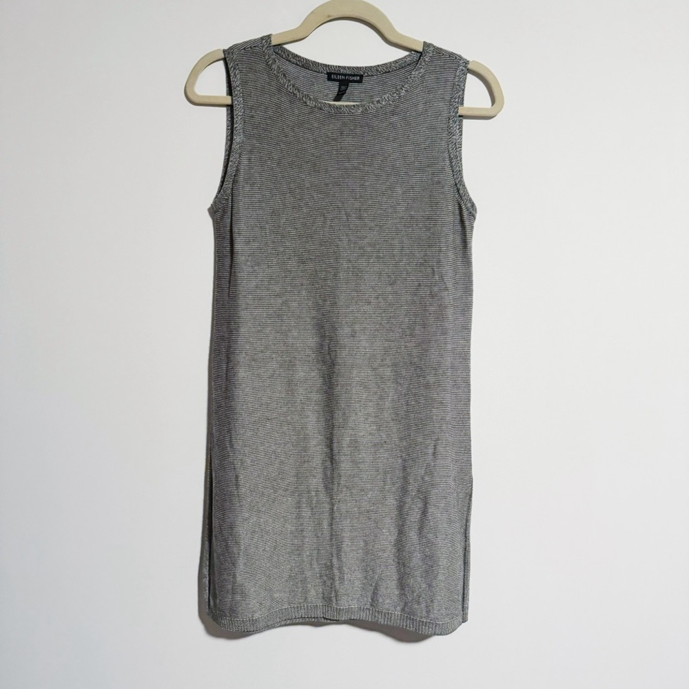 Eileen Fisher - Gray and White Tank Dress